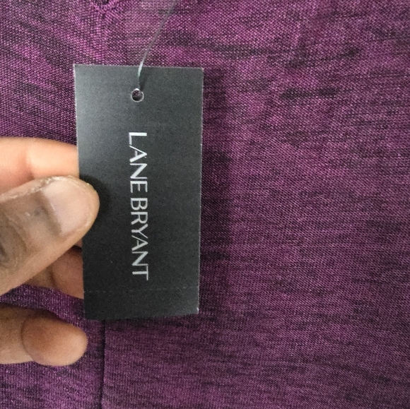 Lane Bryant Blouse Women 22/24 Purple Dolman Sleeve V-Neck Cut Out New - Picture 5 of 13